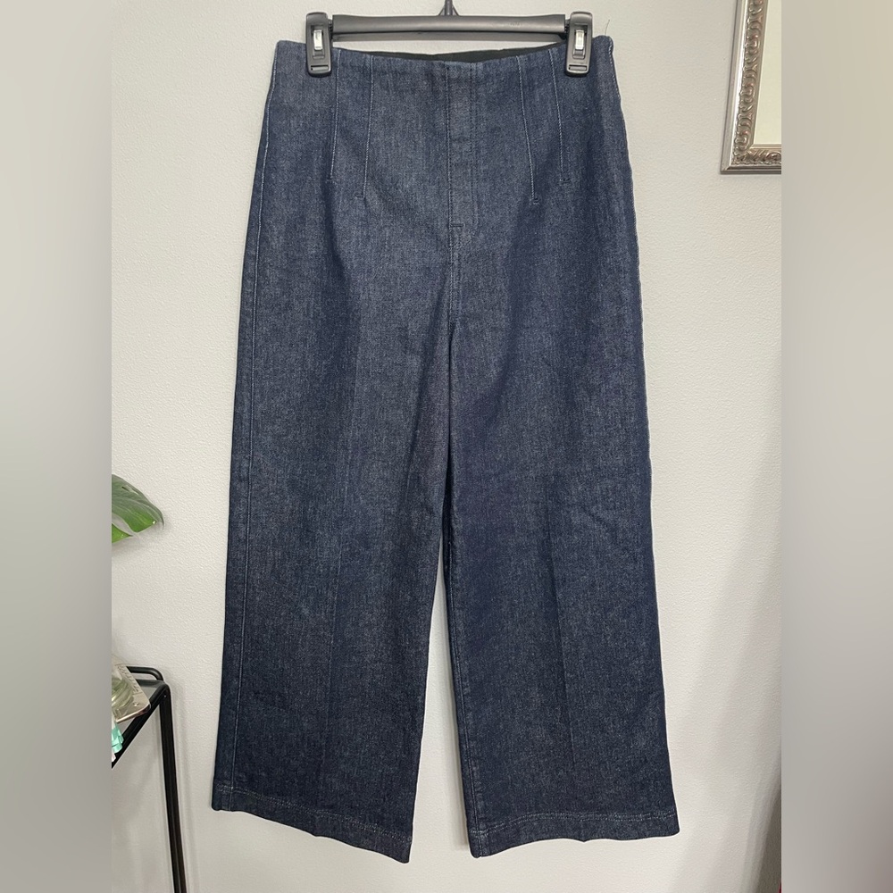 Spanx Zero Waistband Crop Wide Leg Jeans size M - Picture 4 of 7